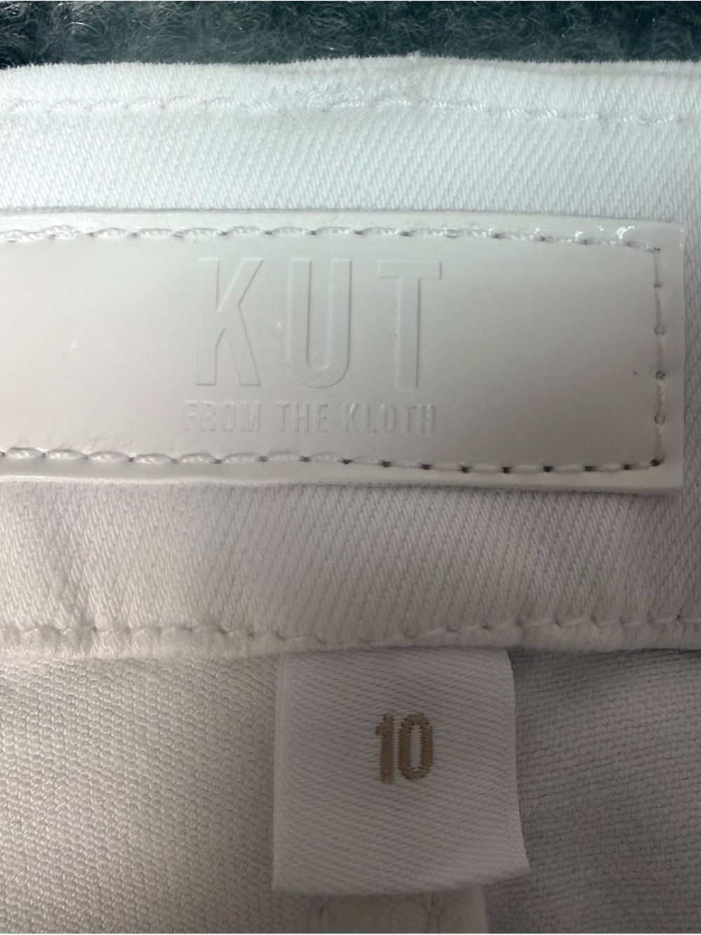 KUT From The Kloth Meg Fab Ab Wide Leg Jeans Womens 10 White High Rise Raw Hem - Picture 10 of 14